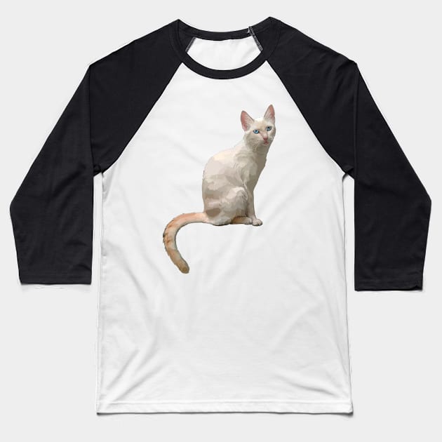 Flame Point Cat Blep Baseball T-Shirt by CarleahUnique
